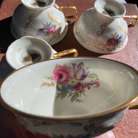 Rosenthal porcelain china Ivory Diplomat Sansoucci made in Germany tea cups (4) - Picture 5 of 15